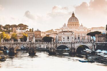 Vatican and River in Rome, Italy